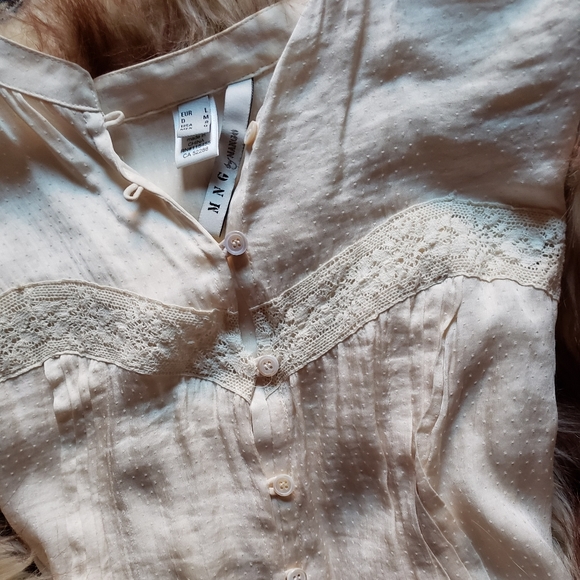 Mango Tops - SALE🌵"MNG" BY MANGO SILK LIKE PRAIRIE BLOUSE